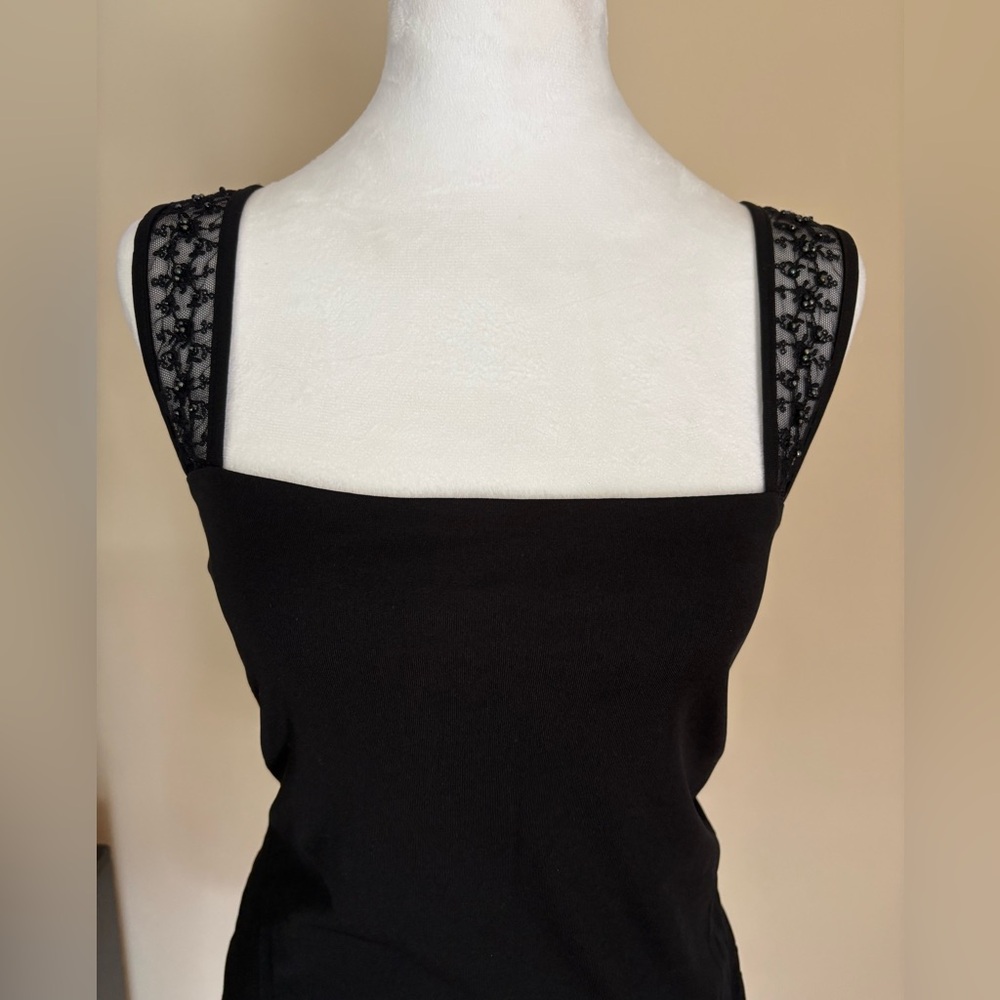 🎾Beaded Sheer Strappy Tank Top - Picture 2 of 6